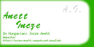 anett incze business card